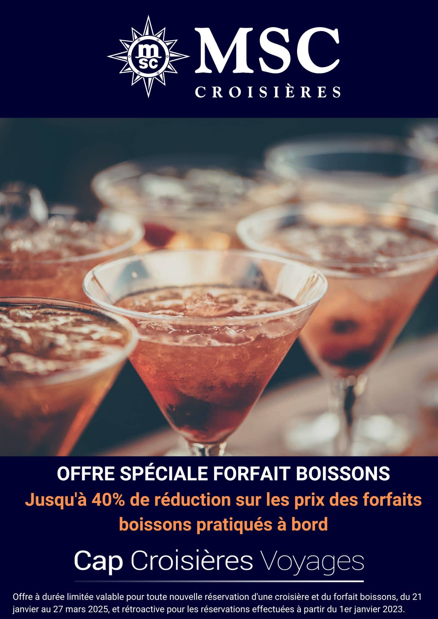 Offre MSC : Forfait boissons à -40%